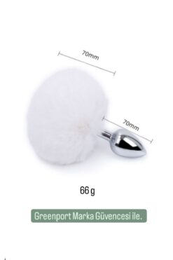 Greenport Anal Tıkaç Plug Tavşan Kuyruk Ponpon Fantezi Anal Oyuncak