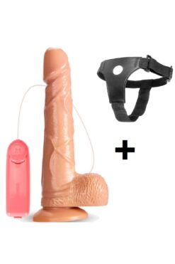 Lolita Shop Ten Dokusunda 19 cm Ayarlanabilir Güçlü Titreşimli Penis Belden Bağlamalı Kemerli Realistik Vibratör