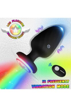 valkyrie Uzaktan Kumandalı Büyük Boy Led Işıklı 12 Fonksiyon Titreşim Unicex Anal Plug Tıkaç Vibratör