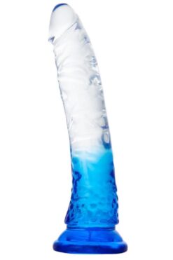 Lolita Shop Yumurtalıksız Anal Vajina Realistik Jel Dokuda Ultra Yumuşak Şeffaf Mavi 21 Cm Penis Gerçekçi Dildo