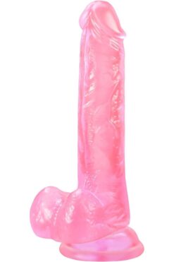 Lolita Shop Pembe Jel 18 Cm Gerçekçi Esnek Yumuşak Dokuda Dildo Vajina Anal Kullanılabilen Güçlü Vantuzlu Penis