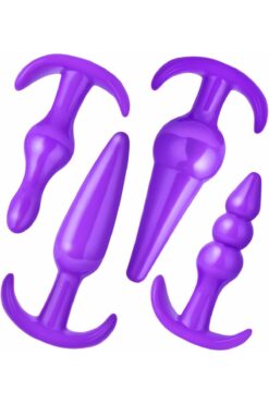 Lolita Shop Yüksek Kaliteli Jel Dokulu 4 Farklı Model Ve Ölçülerde Genişletici Alıştırıcı Açıcı Anal Plug Set