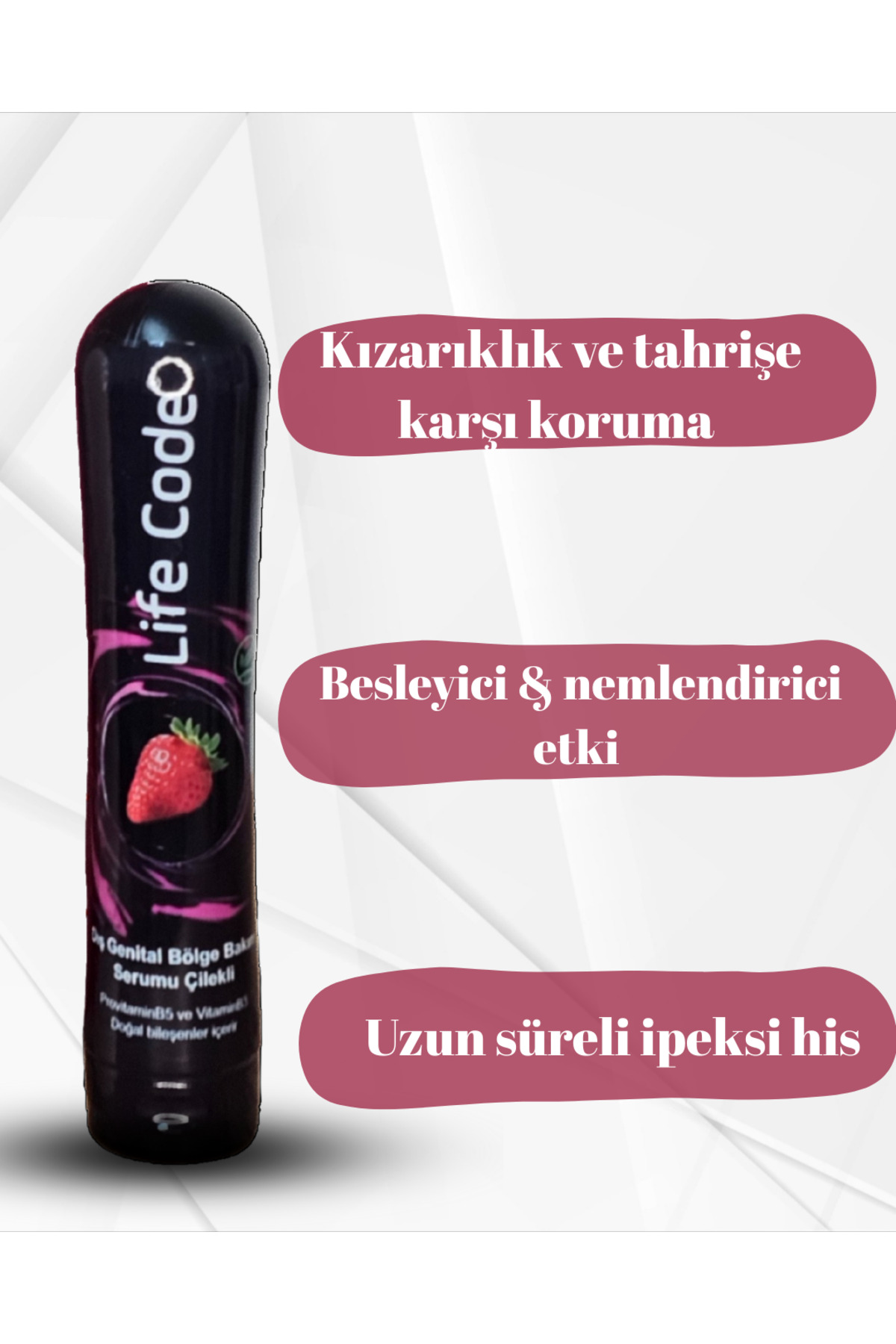 LİFE CODE Masaj Jel Serum Çilek Hazzı Kayganlaştırıcı Su Bazlı 125 ml.
