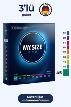 Mysize PRO Prezervatif - Alman Kalitesi - Ultra Ince - 3'lü - 45 Beden