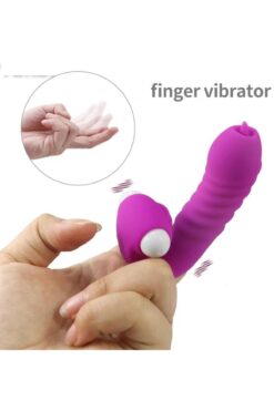 Lolita Shop Klitoris Uyarıcılı Güçlü Titreşimli Orgazm Dil G Spot Soft Silikon Dokulu Parmak Vibratör