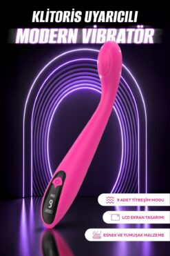 orgazmsepeti Klitoris ve G Noktası Uyarıcılı, Titreşimli Silikon Vibratör - Dijital Pembe Cinsel Oyuncak