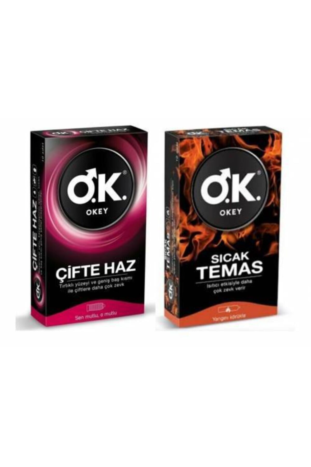 Okey Prezervatif Sıcak Temas 10 Lu + Çifte Haz 10 Lu