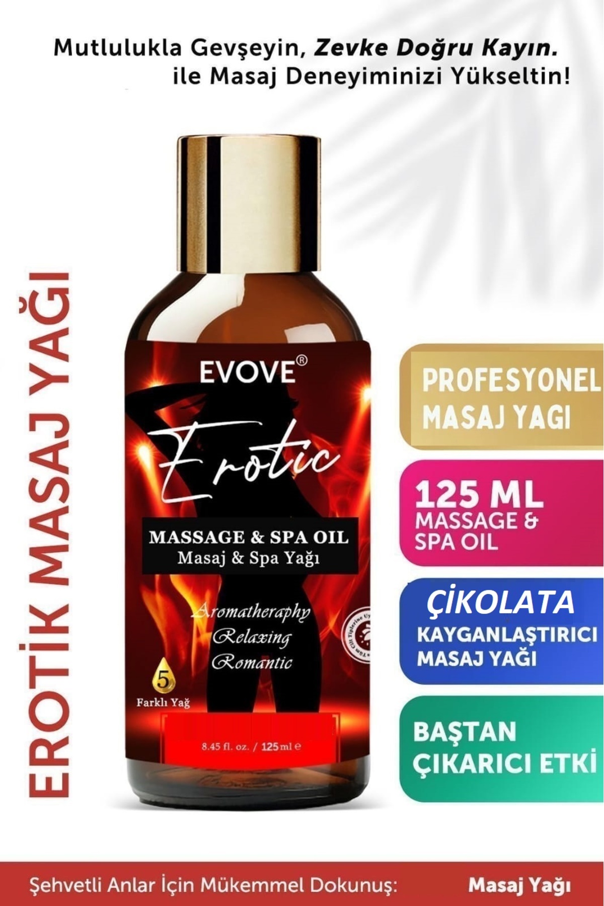 Evove Cosmetics Masaj Yağı Yoğun Etkili Aromaterapi Vücut Masaj Spa Yağı - Görsel 2