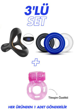 ASG 3'lü Ekonomik Paket - Yapay Vajina Titreşimli Ve Düz 3'lü Cinsel Ilişkiyi Uzatan Penis Halkası