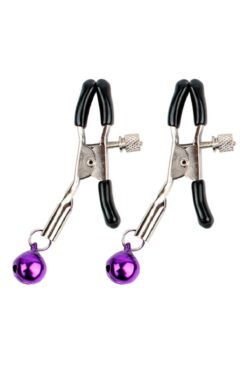 Genel Markalar Fetiş Göğüs Ucu Klipsi ve Mor Ponponlu Meme Ucu Kelepçesi