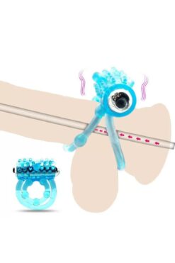 Buso Güçlü Titreşimli Penis Yüzüğü Klitoris G Nokta Uyarıcı Testis ve Penis Halkası