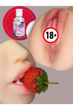 TACTIC Jel Hediyeli Ultra Gerçekçi Realistik Mastürbatör - Ağız Ve Dil Motifli