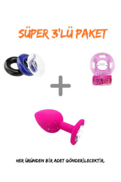 ASGMED ASG MEDICAL SÜPER 3'LÜ PAKET (3'LÜ PENİS HALKASI,TİTREŞİMLİ PENİS HALKASI VE ANAL PLUG)