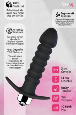 LoveXO Vibratorlu Silikon Anal Plug - Titreşimli, Su Geçirmez, Ergonomik Tasarım
