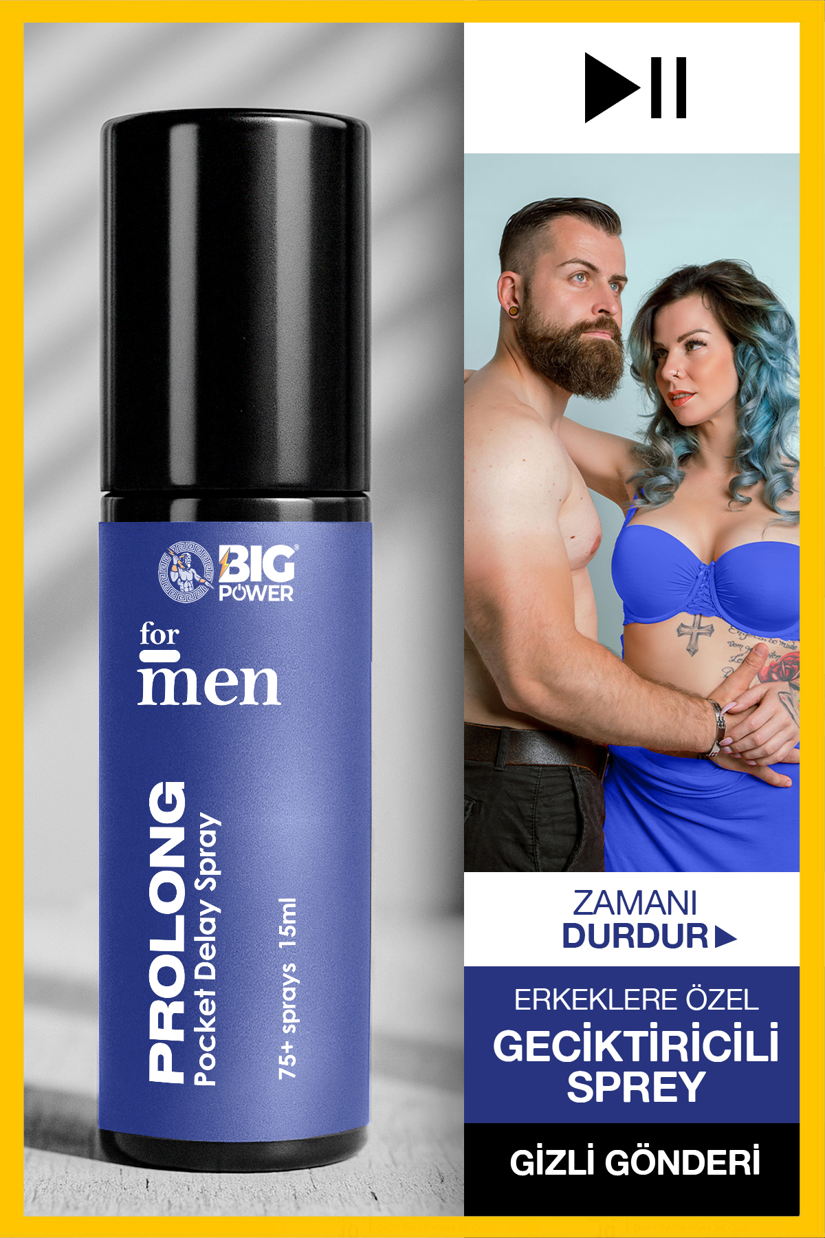 BİG POWER For Men Prolong Spray Erkeklere Özel Geciktiricili Sprey 15ml