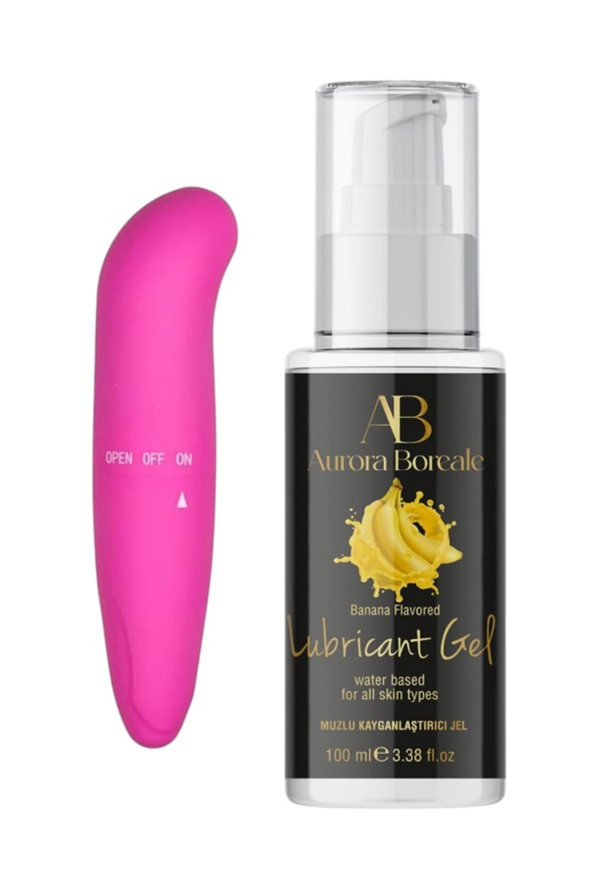 AuroraBoreale Muzlu 100 Ml Kayganlaştırıcı Jel ve Vibratör seti