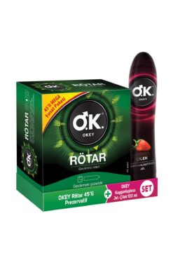 Okey Rötar 45'li Prezervatif & Çilek Kayganlaştırıcı Jel 100 ml