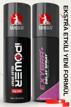 SAMURAY Avrupa'dan İthal Erkeklere Özel İsviçre Güvencesinde Geciktiricili 2'li Sprey Seti