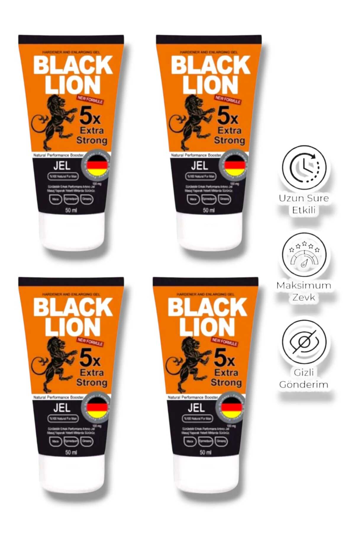 black lion's Black Lion Erkeklere Özel Bakım Kremi 50 ML - 4 Adet