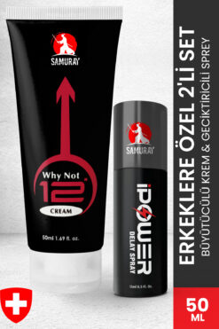 SAMURAY Avrupa'dan İthal Penis Büyütücülü Geciktiricili Krem Sprey Seti