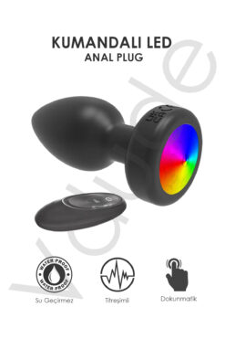 Vdude Işıklı Titreşimli Kablosuz Kumandalı Anal Plug
