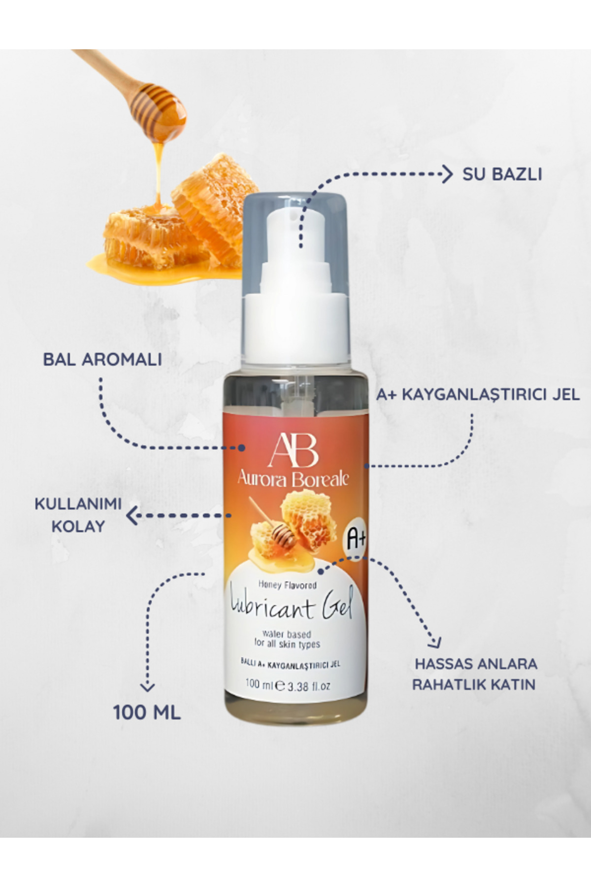 AŞKIN DEPOSU AŞKINDEPOSU Aurora Boreale Anal A+ Bal Kayganlaştırıcı Jel 100ml Pozisyon Zar Seti Paket - Görsel 2