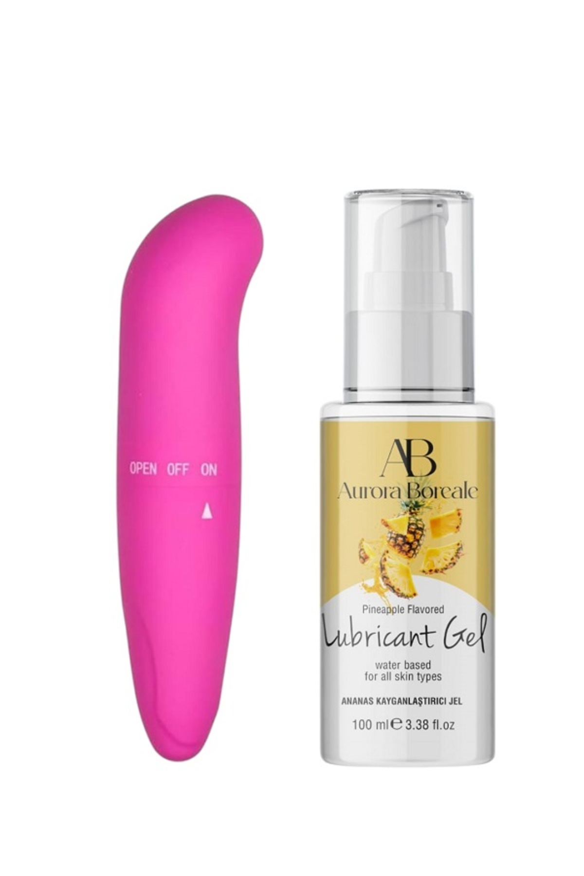 AuroraBoreale Ananaslı 100 Ml Kayganlaştırıcı Jel ve Vibratör seti