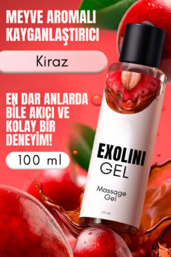 EXOLİNİ Kiraz Aromalı Su Bazlı Jel 100 ml | Özel Anlar İçin Yumuşak Dokunuş, Sürtünmesiz Deneyim