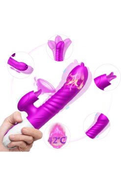 Lolita Shop Ileri Geri Hareketli Vajina Ve Klitorise Çift Dil Atabilen Isıtmalı 7 Mod Titreşim Şarjlı Vibratör