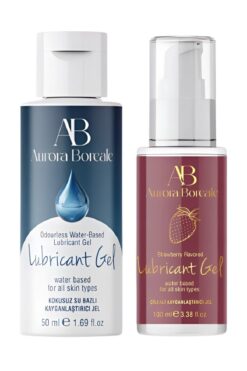 AuroraBoreale 100 ml. Çilekli 50 ml. Sade Su Bazlı Kayganlaştırıcı Jel