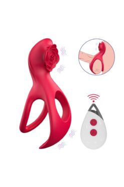 Velours Şarjlı Uzaktan Kumandalı Klitoris Uyarıcı Vibratör Testis ve Penis Halkası