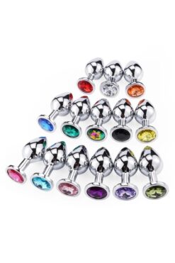 Lolita Shop Gümüş Metal Renkli Taşlı 7 cm Anal Plug
