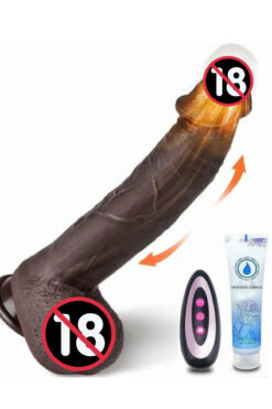 shaggerz Uzaktan Kumandalı Isıtmalı İleri Geri Hareketli Rotasyonlu Realistik Penis Vibratör Dildo 24 Cm