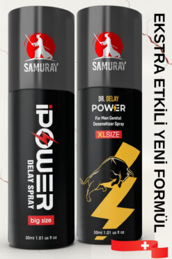 SAMURAY Avrupa'dan İthal Erkeklere Özel İsviçre Güvencesinde Geciktiricili 2'li Sprey Seti