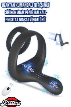 Kissers Uzaktan Kumandalı 9 Titreşim Modlu Uyarıcı Boşalma 3'ü 1 Arada Penis Halkası