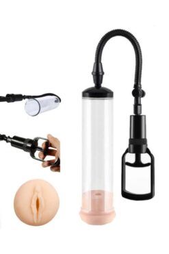 Erolife Vajina Başlıklı Penis Pompası Vakum Krem