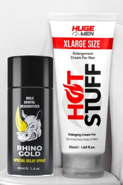 HUGE MEN 50ml Büyütücülü Krem ve 45ml Uzun Deneyim Sprey ile Hazzınızı Arttırın