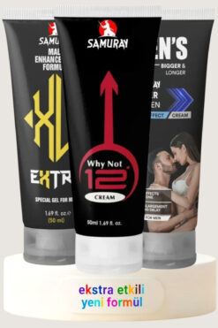 SAMURAY Her Biri Yeni Formül 3'lü Karma Penis Büyütücülü Geciktiricili Krem Seti