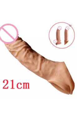 Genel Markalar Ten Rengi Gerçekci Realistik Uzatmalı Testis Sıkıştırmalı Penis Kılıfı