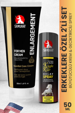 SAMURAY Büyütücülü Krem ve Geciktirmeye Yardımcı 30 ml Sprey ile Cinsel Gücünüzü Yükseltin
