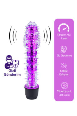 PSD Kozmetik Tırtıklı Jel Vibratör | Hız Ayarlı, Su Geçirmez, Titreşimli Seks Oyuncağı – 17,5 cm