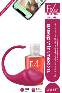 FixCla Çilek Aromalı Jel + Uzaktan Kontrollü Titreşimli Kadın Vibratör 2’li Set