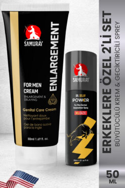 SAMURAY America'dan İthal Penis Büyütücülü ve Geciktiricili Krem Sprey 2'li Set