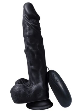 Lolita Shop Tamamı Et Dokusunda 23 Cm Vantuzlu 10 Farklı Titreşimli Zenci Full Realistik Vibratör Penis