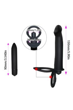 dirtytoys 10 Titreşim Mod Çiftli Penis Halkalı Anal Plug Vibratör Testis Tutacaklı Penis Halkası Anal Plug