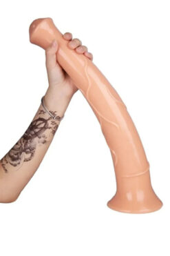 SoftCare Dildo 44 Cm Damarlı Ten Rengi At Penisi