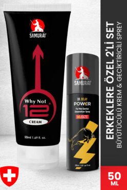 SAMURAY Hazzı Uçlarda Yaşamanız İçin 2'Li (Büyütücülü Krem+Geciktiricili Sprey) Seti