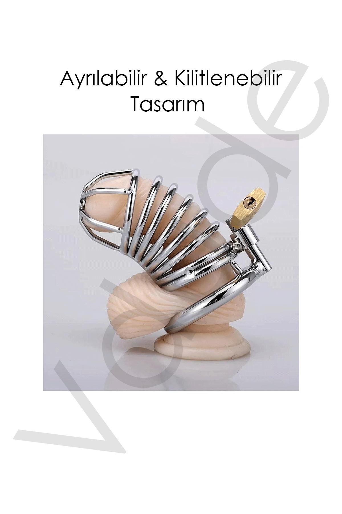 Vdude Metal Penis Kilidi Chastity Cock Cage Erkek Bekaret Penis Esaret Kafesi - Görsel 3