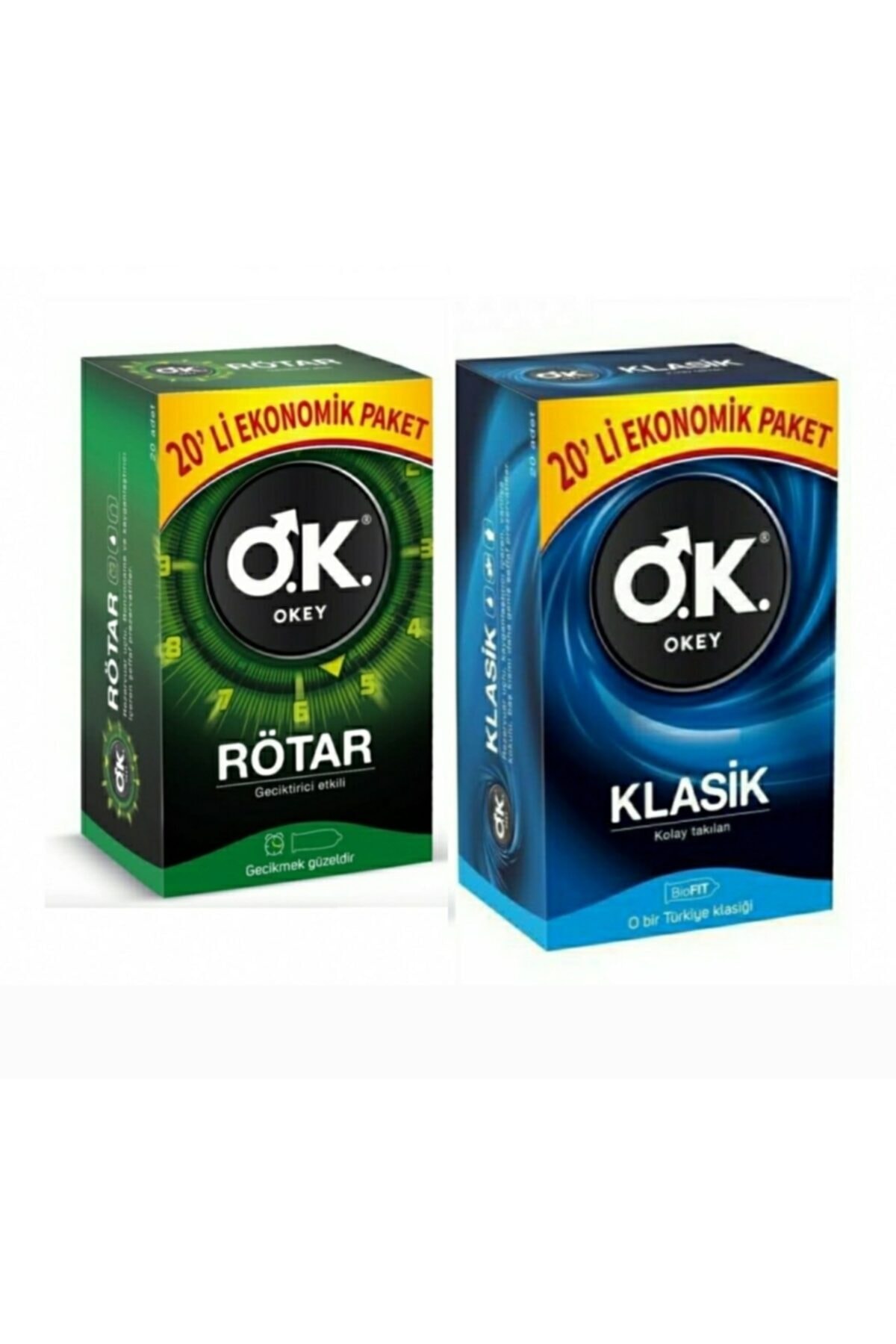 Okey Prezervatif Klasik 20 Li + Rötar 20 Li