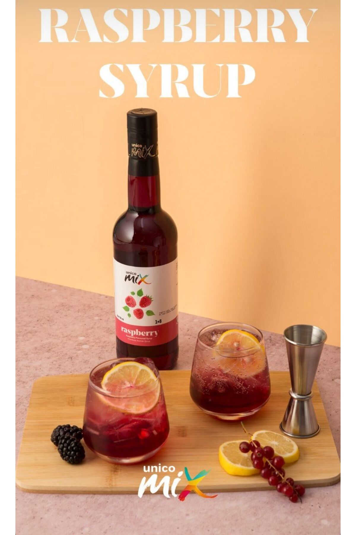 Unicomix Raspberry (Ahududu) Şurubu 700 ml Cam Şişe